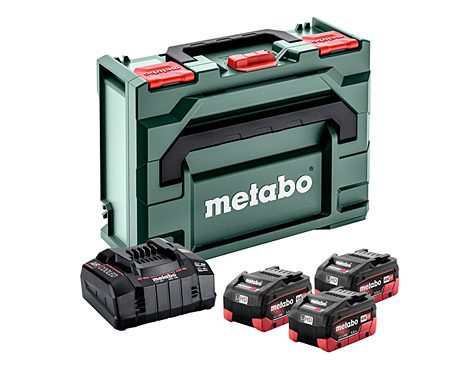 Базовый комплект METABO 3 X LiHD 5,5 Ач + ASC 145 + metaBOX 145
