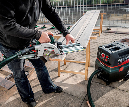 Аккумуляторная дисковая пила METABO KS 18 LTX 66 BL (2x LiHD 8,0 Ah, ASC 145, metaBOX 340) + FS 160