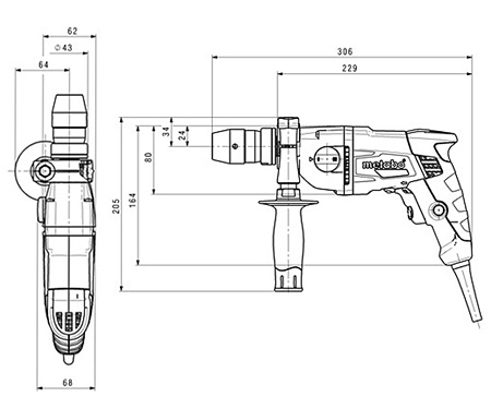 Дриль METABO BE 600/13-2 + MetaLoc