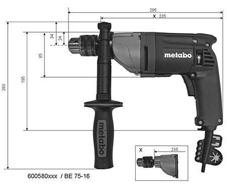 Дрель METABO BE 75-16