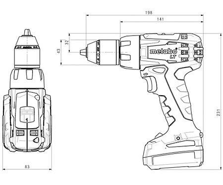 Аккумуляторный шуруповерт METABO BS 14.4 LT