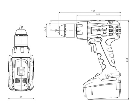 Аккумуляторный шуруповерт METABO BS 18 LT Каркас