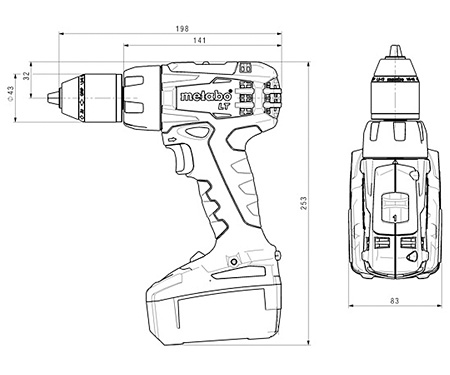 Аккумуляторный шуруповерт METABO BS 18 LT (5,2 Ач)