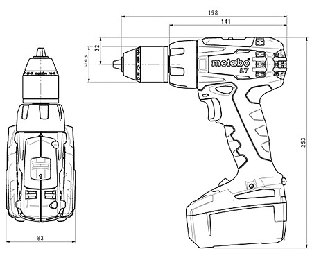 Аккумуляторный шуруповерт METABO BS 18 LT Каркас + MetaLoc
