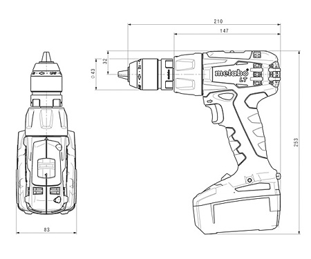 Аккумуляторный шуруповерт METABO BS 18 LT Quick Каркас