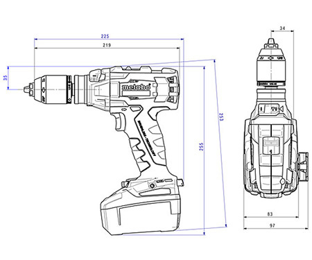 Набір інструментів METABO Combo Set 2.1.15 18 V BL LiHD (2 x 5,5 Ач)