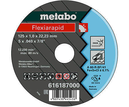 Отрезной круг  METABO Flexiarapid Inox 125 мм (616187000)
