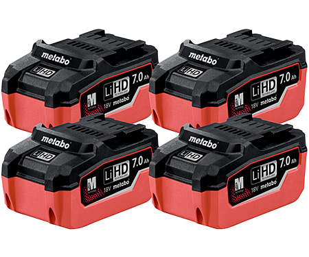 Набір акумуляторних блоків METABO LiHD 18 В - 7,0 Ач (4 шт.)