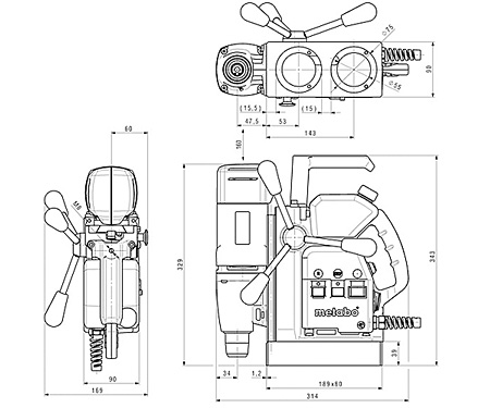 Дрель на магнитной стойке METABO MAG 32
