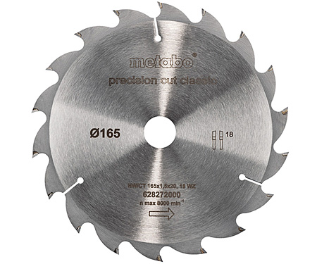 Пильний диск METABO Precision Cut Classic 165 мм (628064000)