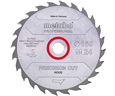 Пильний диск METABO Precision Cut Wood Professional 165 мм (628290000)