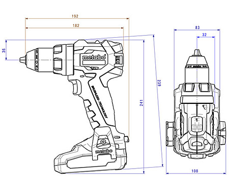 Аккумуляторный шуруповерт METABO SB 18 LT BL Каркас