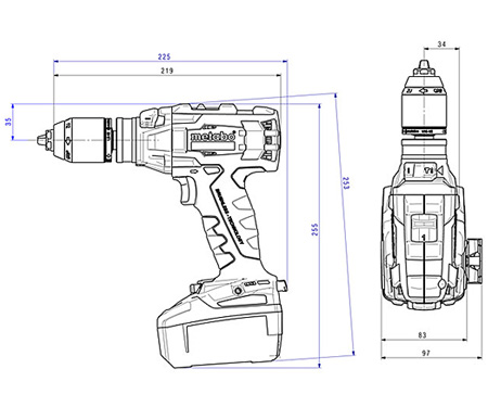 Аккумуляторный шуруповерт METABO SB 18 LTX BL I Каркас MetaLoc