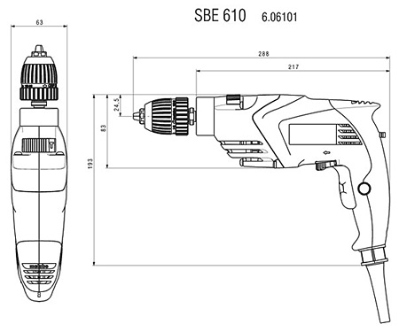 Ударний дриль METABO SBE 610