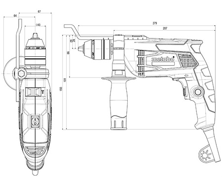Ударний дриль METABO SBE 650 Impuls + кейс