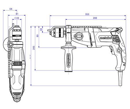 Ударний дриль METABO SBE 850-2 (ШЗП Futuro Plus)