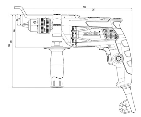 Ударний дриль METABO SBE 650 (ШЗП)