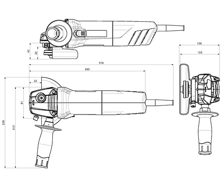 Болгарка METABO W 1100-115 (ЗПП)