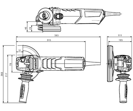 Кутова шліфмашина METABO W 12-125 Quick Set
