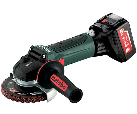 Акумуляторна кутова шліфмашина METABO W 18 LTX 125 Quick Inox Set