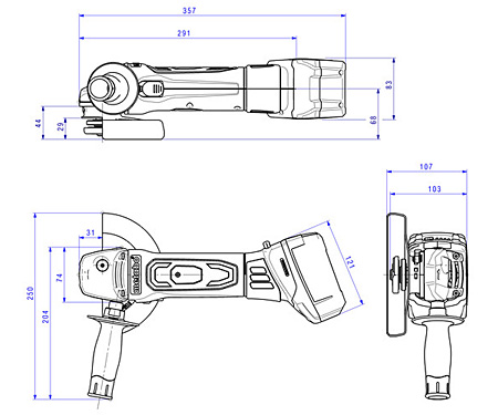 Аккумуляторная болгарка METABO W 18 LTX 150 Quick Каркас + MetaLoc