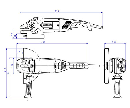 Болгарка METABO W 22-230 MVT (А)