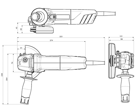 Кутова шліфмашина METABO W 750-125 Set