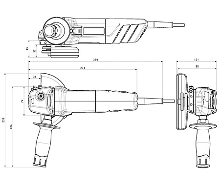 Кутова шліфмашина METABO W 850-125 (ЗПП)