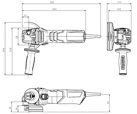 Болгарка METABO W 9-115 Quick
