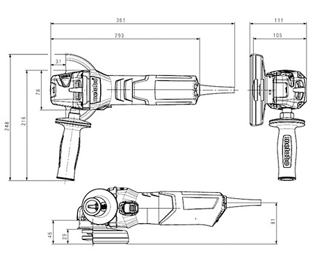 Кутова шліфмашина METABO W 9-125 Quick Set