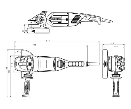 Болгарка METABO W 22-180 MVT (А)