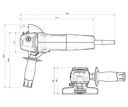 Кутова шліфмашина METABO W 750-115 + кейс