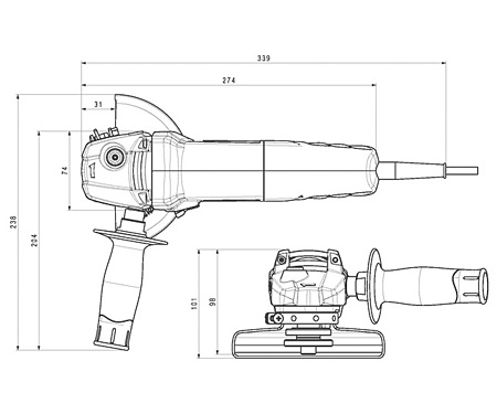 Кутова шліфмашина METABO W 850-125
