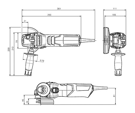 Болгарка METABO W 9-115