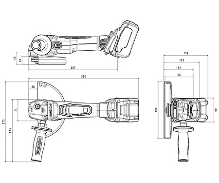Акумуляторна кутова шліфмашина METABO WB 18 LTX BL 180