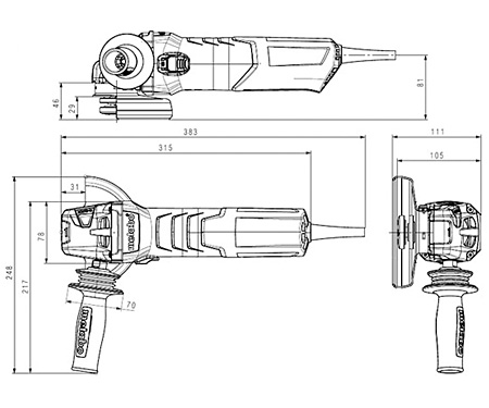 Кутова шліфмашина METABO WE 15-125 HD Set GED + Classic