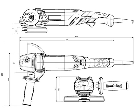 Кутова шліфмашина METABO WE 1500-150 RT