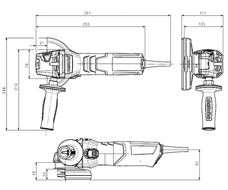 Кутова шліфмашина METABO WEV 10-125 Quick + кейс