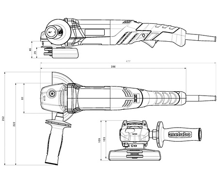 Кутова шліфмашина METABO WEV 1500-125 Quick RT