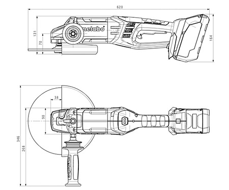 Акумуляторна кутова шліфмашина METABO WPB 36 LTX BL 230